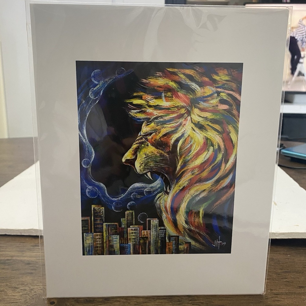 Janet Hyun Roar Of Justice Lion Art Print8x10 Matted Christian Prophetic Artwork
